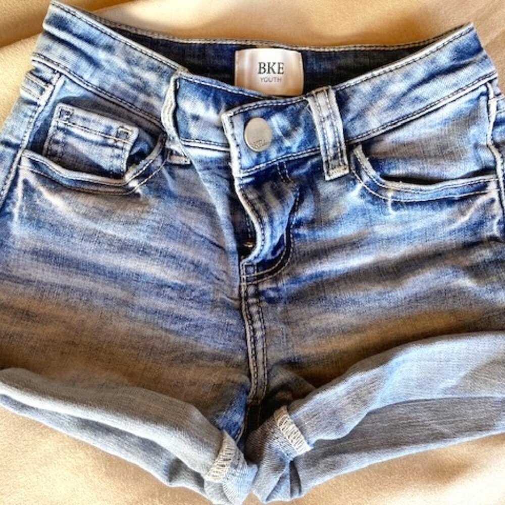 BKE Girls Blue Jean Shorts, Size 7